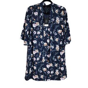 Floral Dress By Bobeau XS Navy Blue NWT